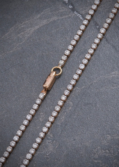 Cadena tenis con 404pts de diamantes 4.5gr / Largo 40cm / Oro Rosado italy cte (Joya) B