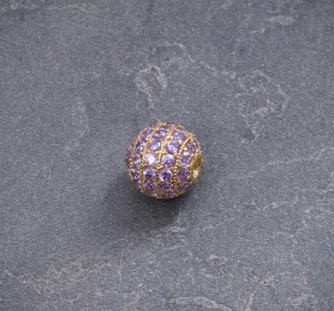 Herraje bola de fuego con swarovski lila 2gr / Oro Amarillo Nac B