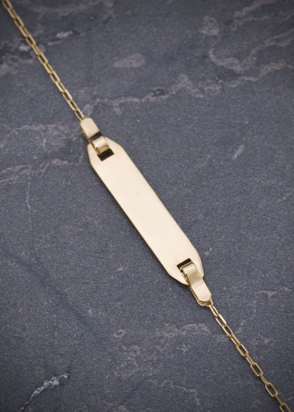 Pulso Bebé con placa 0.85gr / Largo 12cm / Oro Amarillo italy cte B