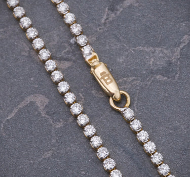 Cadena tenis con 428pts de diamantes 4.75gr / 40cm / Oro Amarillo italy cte (Joya) B