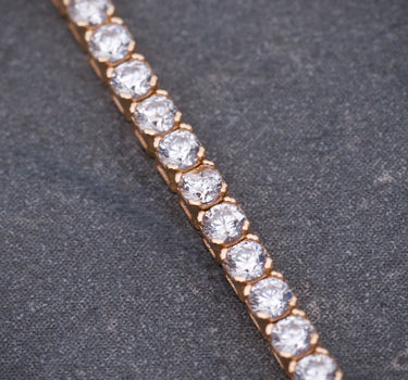 Pulso con swarovski blanco 5.2gr / Largo: 19cm / Oro Rosado italy cte M