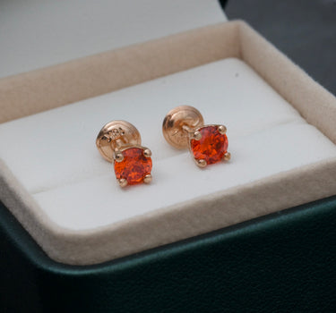 Topos con swarovski naranja 1.5gr / Oro Rosado Nac P