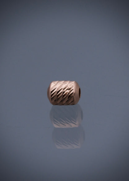 Herraje tubo diamantado 0.3gr / Largo 0.7cm / Oro Rosado Nac B