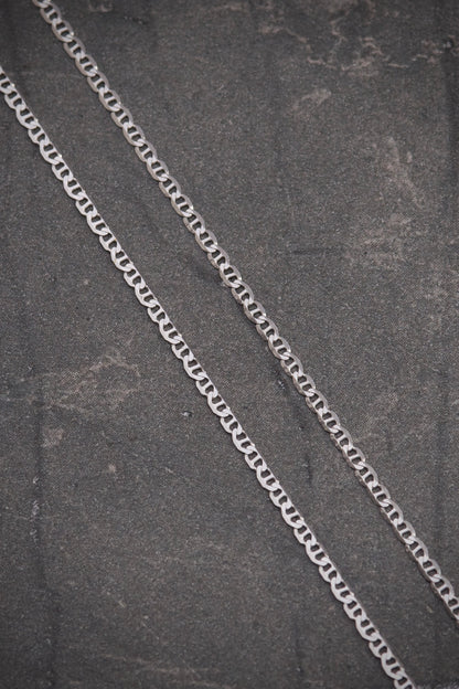 Cadena escalera 1.2gr / Largo 40cm / Oro Blanco italy +3*