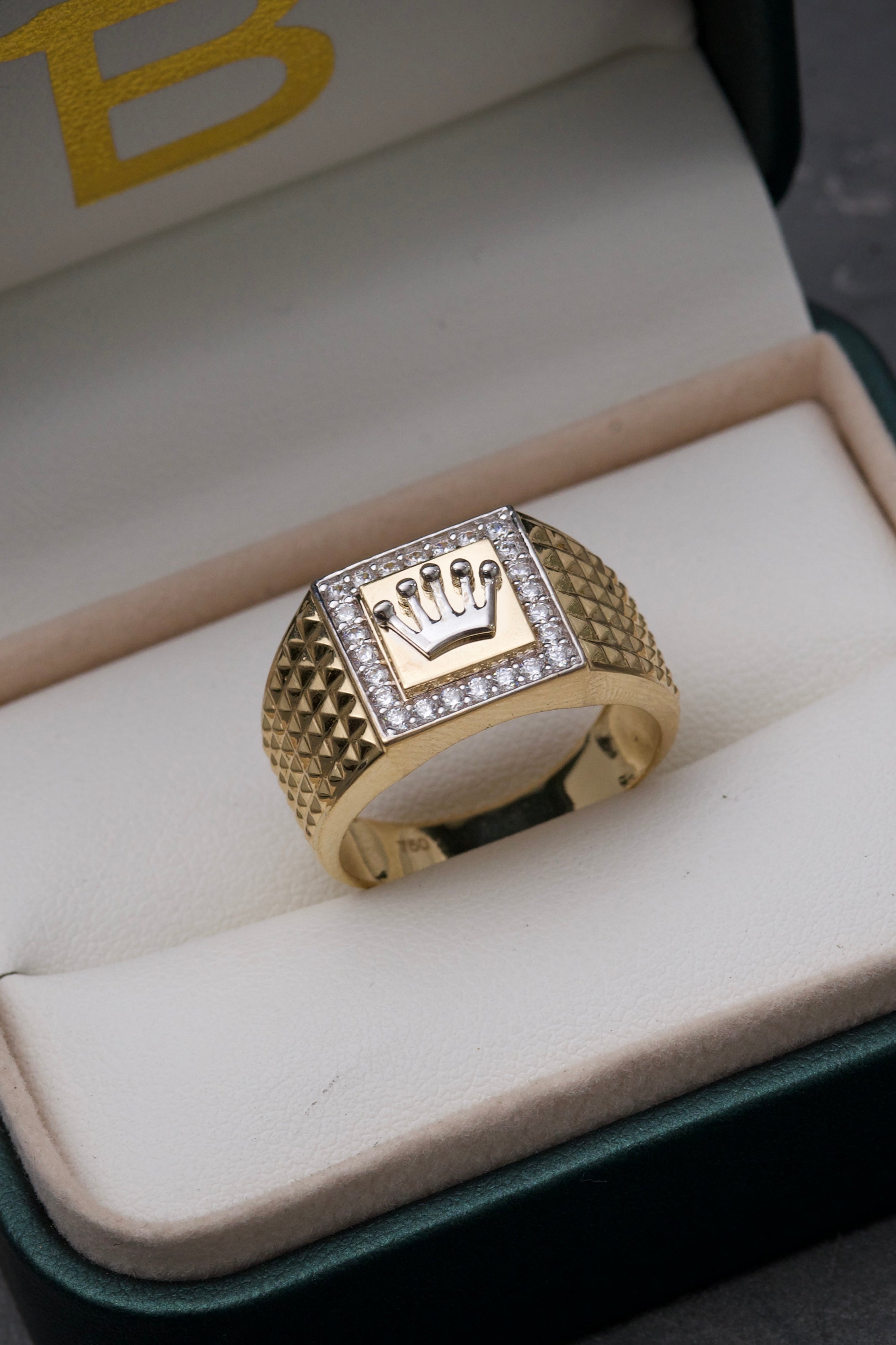 Anillo RX con swarovski blanco 9.15gr / TALLA 10 / Dos Oros italy +2 B