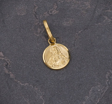 Dije sagrado corazon y virgen de carmen  0.85gr / Largo 1.6cm / Oro Amarillo italy +3 M