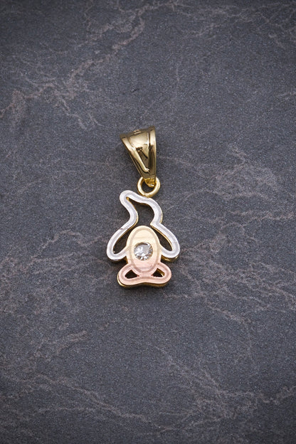 Dije pinguino diamantado con swarovski blanco 1.3gr / Largo 2.1cm / Tres Oros italy +3 B