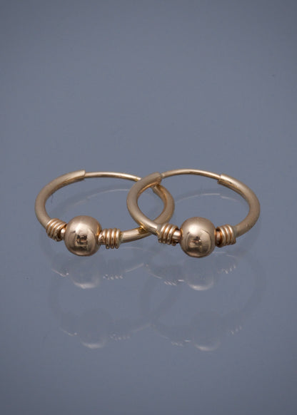 Candongas Bola Lisa 1gr / 1.3cm / 1.1mm — Oro Amarillo