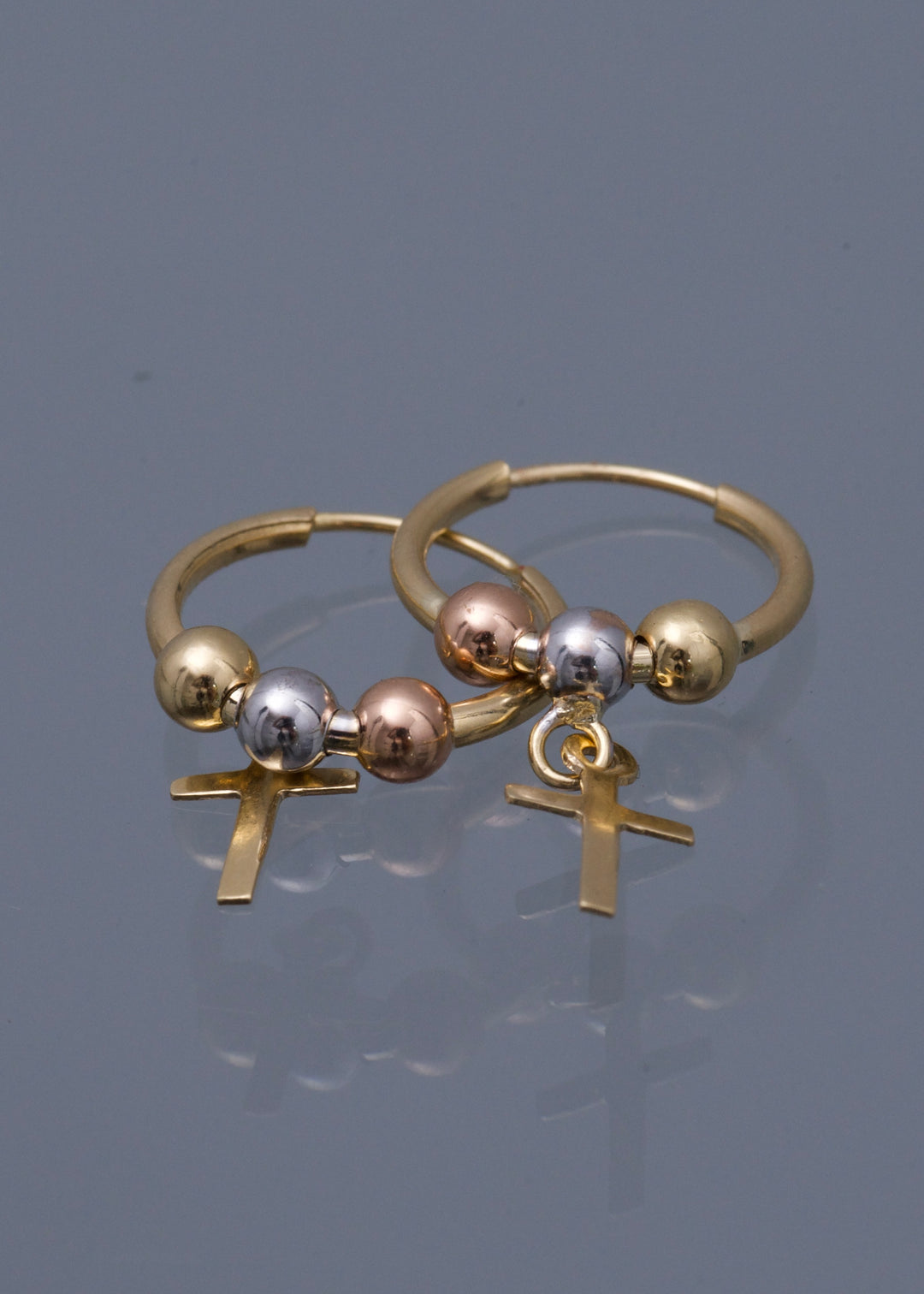 Candongas Cruz 0.85gr / 2.2cm / 3mm — Tres Oros