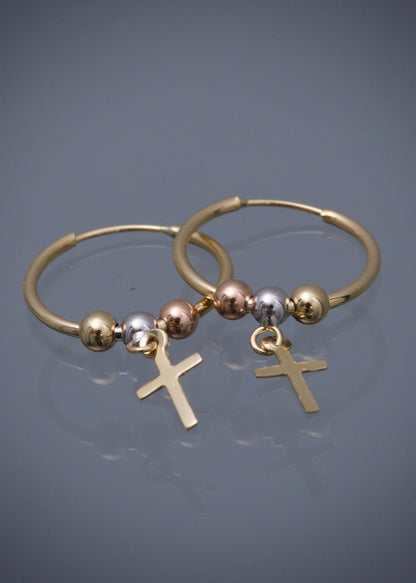 Candongas Cruz 1gr / 2.6cm / 3mm — Tres Oros