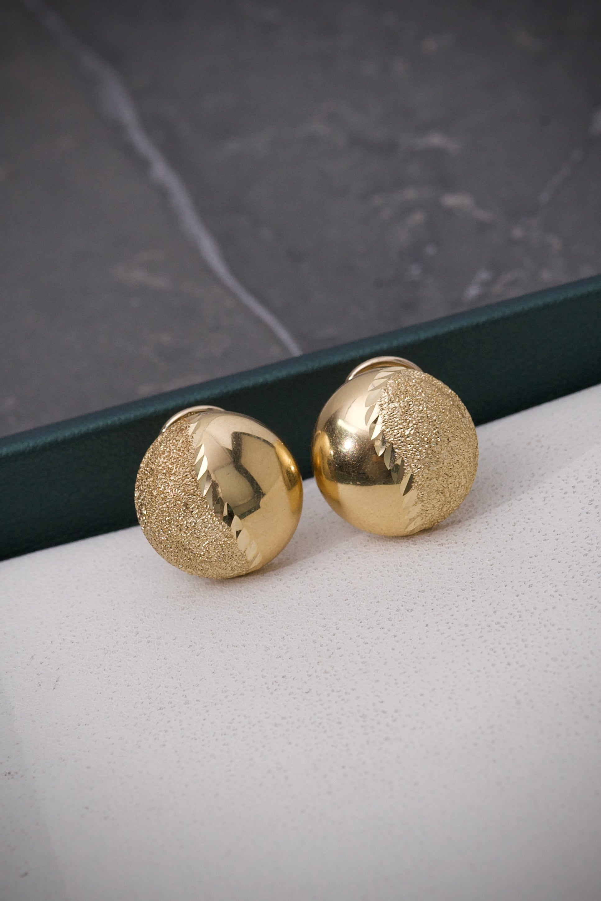 Candongas Redondas Diamatadas 4.45gr / Largo 1.4cm / Oro Amarillo italy +3 M