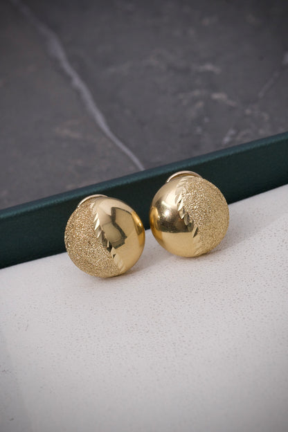 Candongas Redondas Diamatadas 4.45gr / Largo 1.4cm / Oro Amarillo italy +3 M