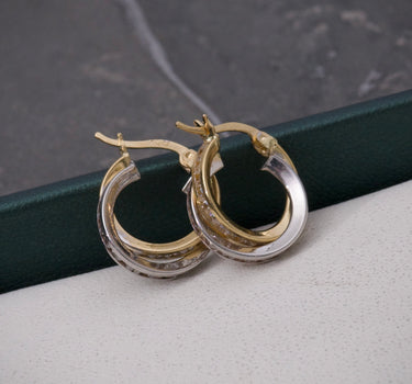 Candongas Con Swarovski Blanco 2.25gr / Largo 1.4cm / Dos Oros italy +3 P