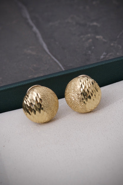 Candongas Redondas Diamatadas 4.1gr / Largo 1.4cm / Oro Amarillo italy +3 M