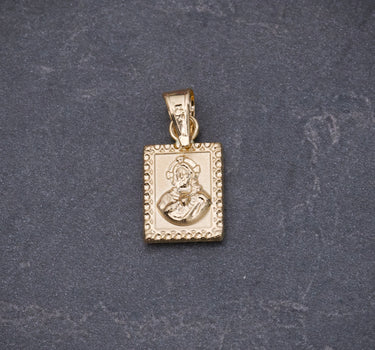 Dije corazon de jesus y virgen del carmen 0.5gr / Largo 1.8cm / Oro Amarillo Nac B