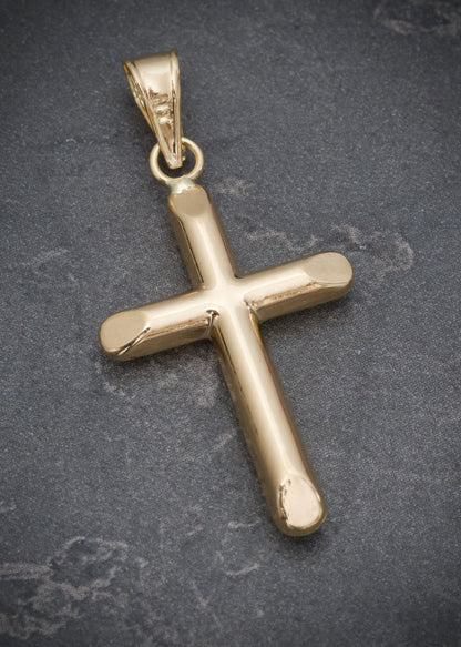 Dije cruz lisa 1.05gr / Largo 3.2cm — Oro Amarillo