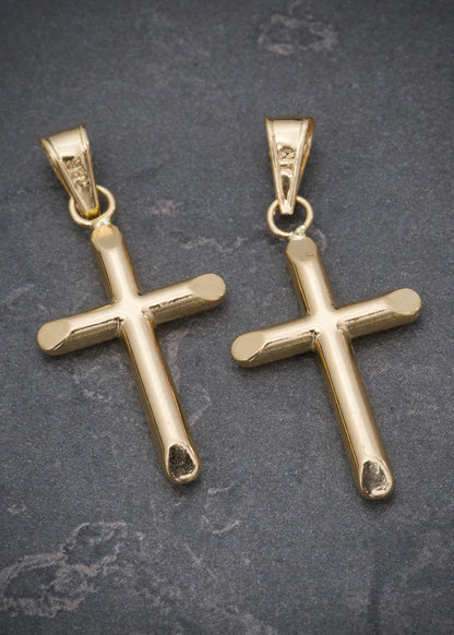 Dije cruz lisa 0.7gr / Largo 3cm — Oro Amarillo