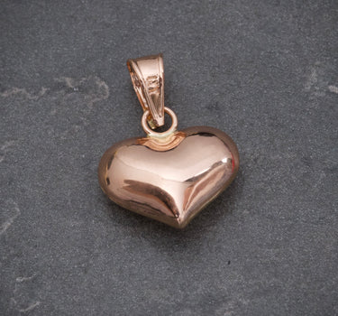 Dije corazon liso 0.75gr / Largo 1.9cm / Oro Rosado Nac M
