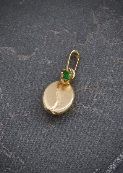 Dije grano de cafe 0.3gr / Largo 1.3cm / Oro Amarillo Nac M