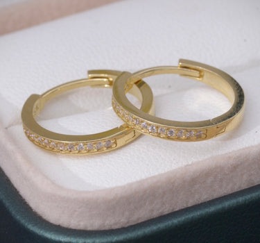 Candongas Con Swarovski Blanco 3.3gr / Largo 1.6cm / Oro Amarillo italy cte P