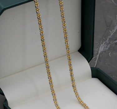 Cadena tejido canutillo diamantado 22.5gr / 60cm / Dos Oros (Joya) P