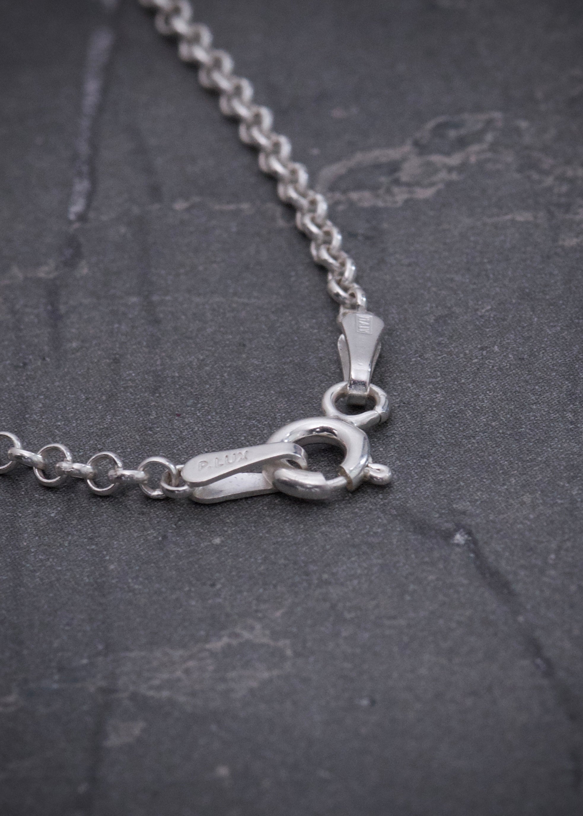 Cadena aro seguido con bola de fuego multicolor 5.1gr / Largo 45cm / Plata P