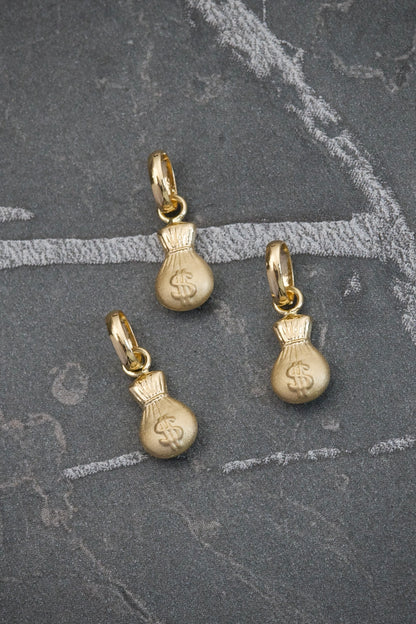 Dije bolsa de dinero 0.3gr / Largo 1.5cm / Oro Amarillo Nac P