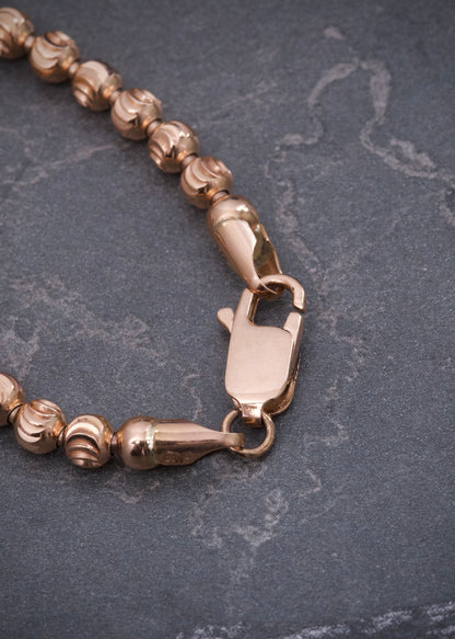 Cadena militar diamantada luna 25.95gr / Largo 60cm / Oro Rosado (Joya) P