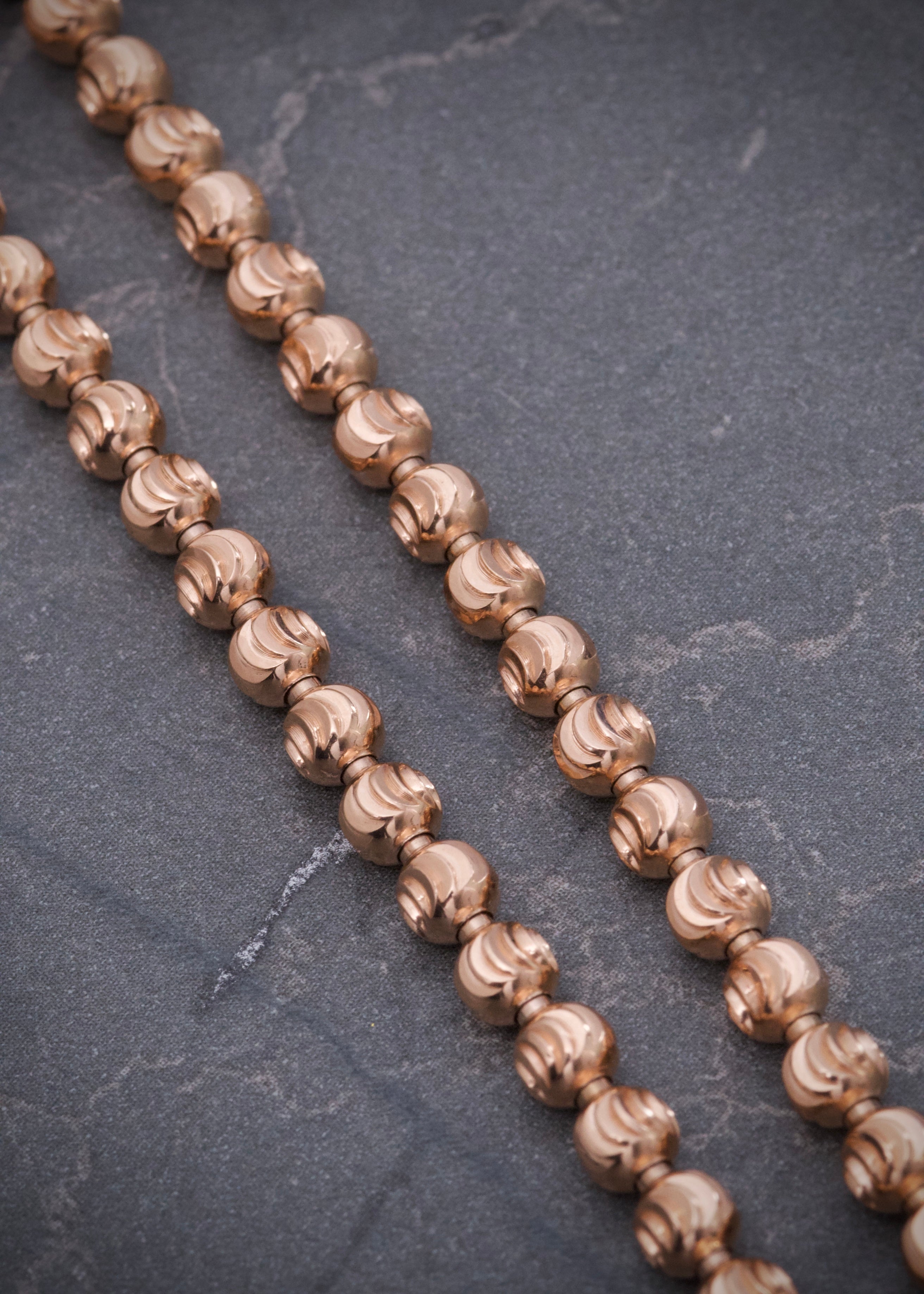 Cadena militar diamantada luna 25.95gr / Largo 60cm / Oro Rosado (Joya) P