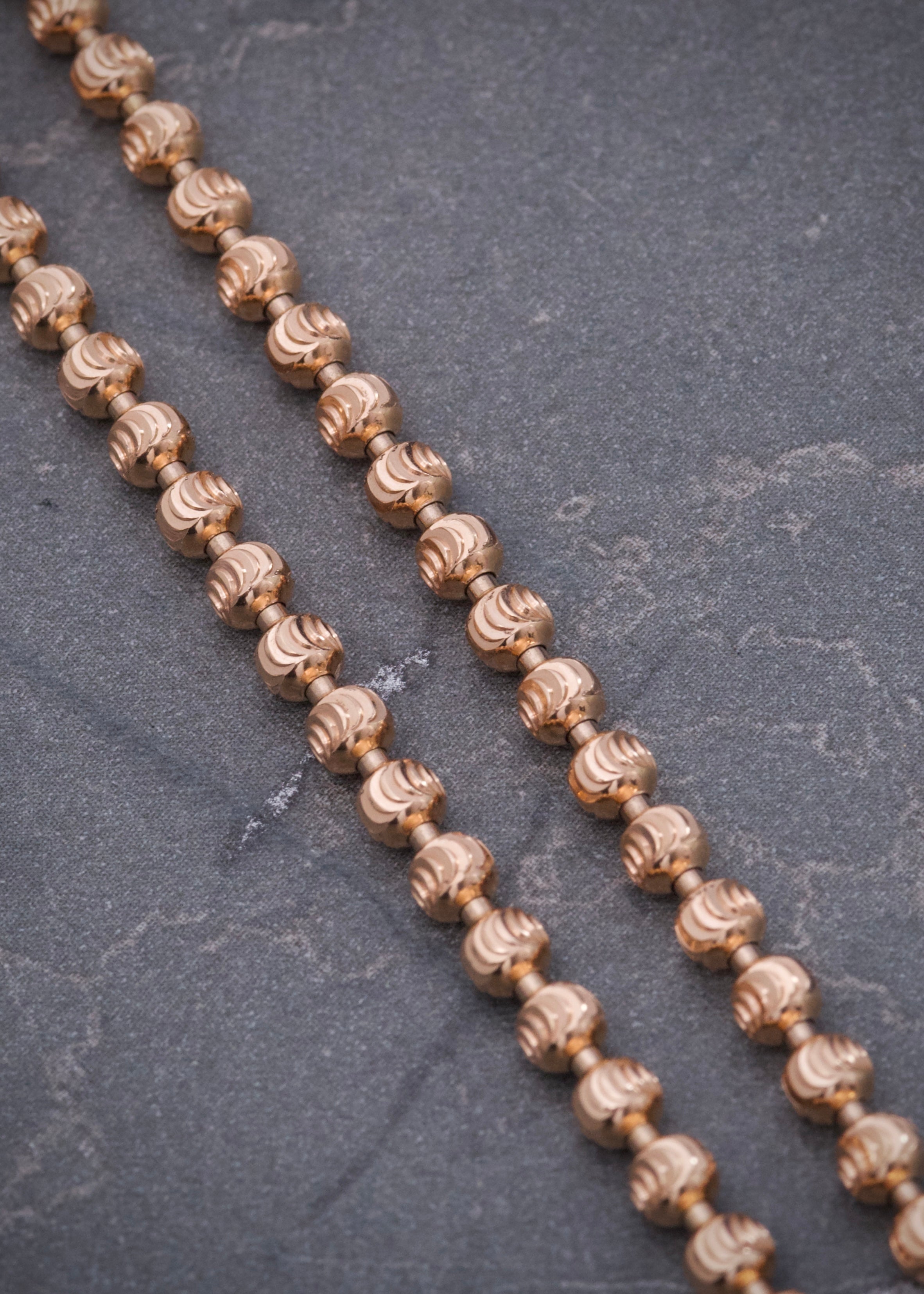 Cadena militar diamantado luna 3mm 15.8gr / Largo 50cm / Oro Rosado Nac (Joya) B