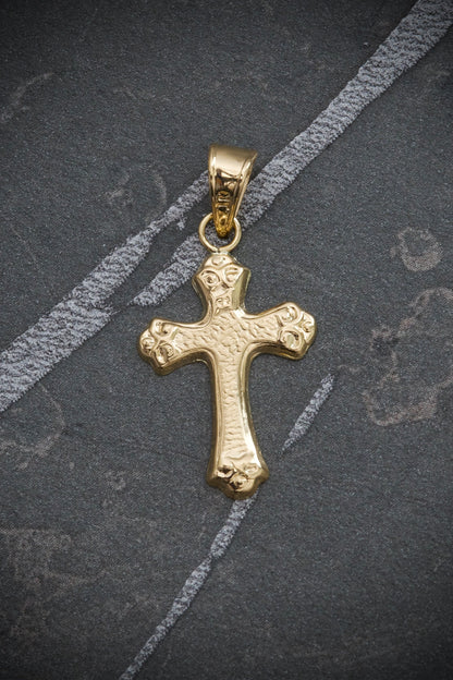 Dije de cruz 0.7gr / Largo 2.7cm — Oro Amarillo