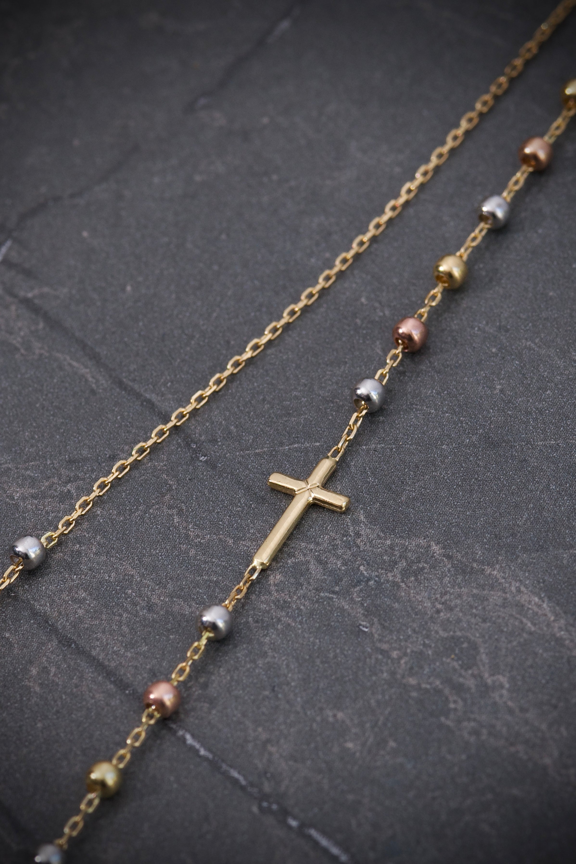 Cadena Tipo Denario virgen de la milagrosa 3.65gr / Largo 45cm / Tres Oros italy +3 M