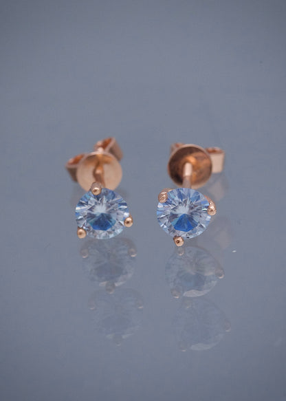 Topos con 90pts de moissanita azul 1.45gr / Largo 0.53cm / Oro Rosado (Joya) M