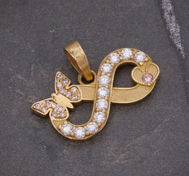 Dije de infinito con moissanitas 0.38qts (38pts) 3.1gr / Oro Amarillo (Joya) P