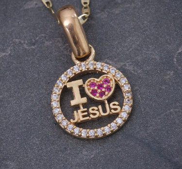Set Cadena Plana Dije Jesus 3.7gr / Largo 50cm / Tres Oros B