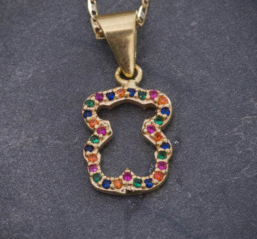 Set Cadena Plana Dije Oso TH 2.85gr / Largo 45cm / Tres Oros B