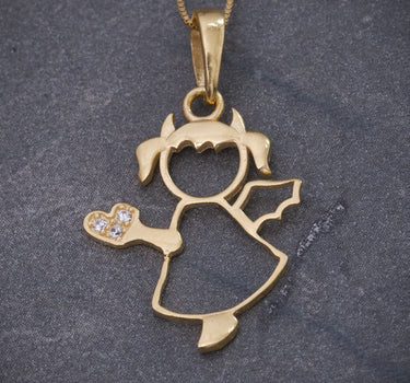 Set Cadena Veneciana Dije Angel 1.75gr / Largo 40cm / Oro Amarillo B
