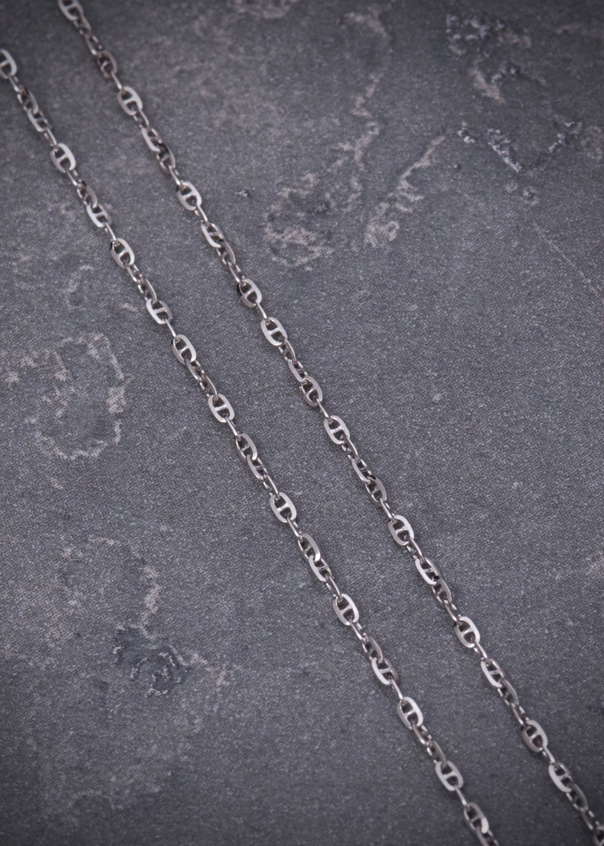 Cadena escalera 1.2gr / Largo 40cm / Oro Blanco italy +3 P
