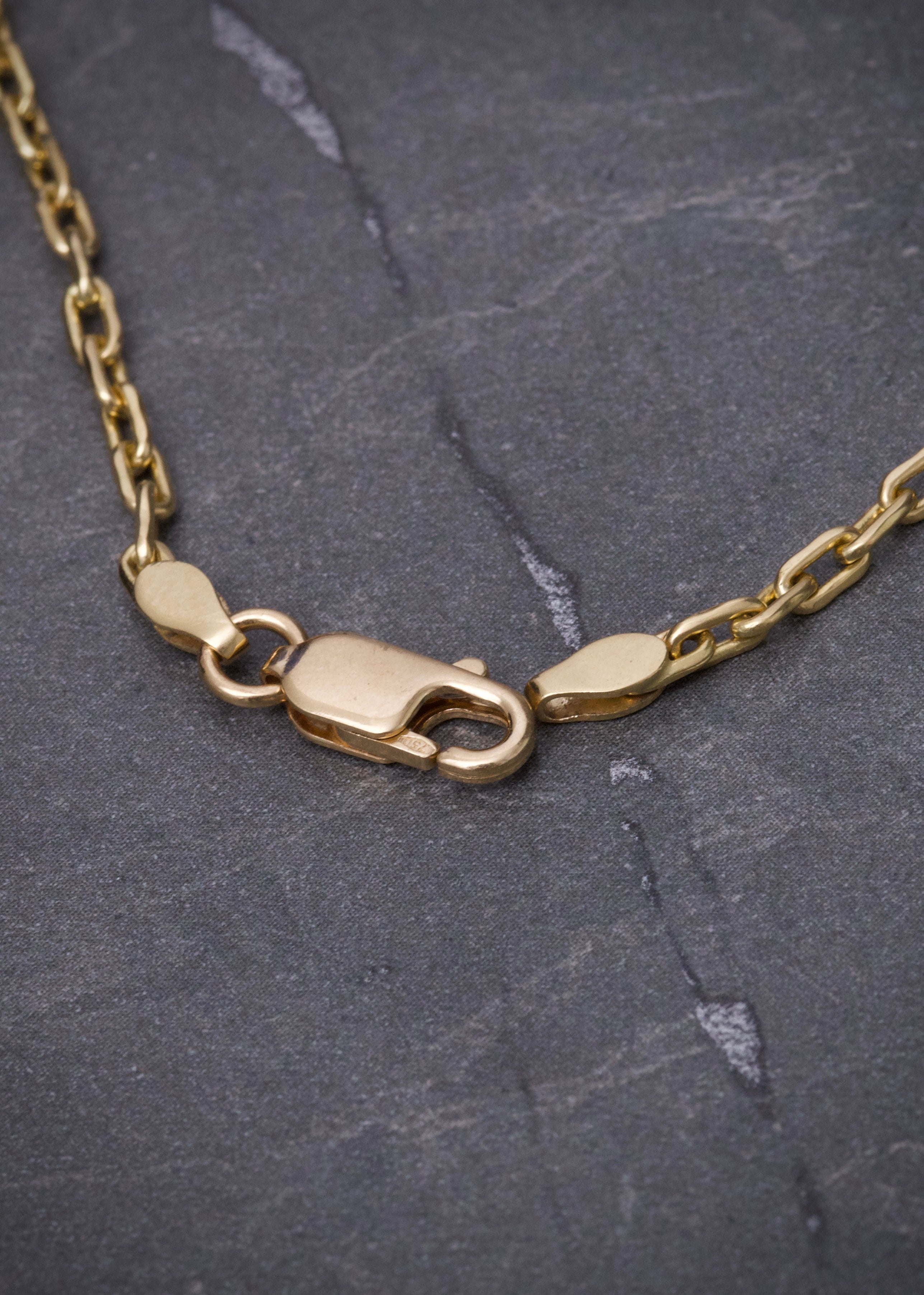 Cadena lucky clover piedra blanca 20.25gr / Largo 60cm / Oro Amarillo italy cte M