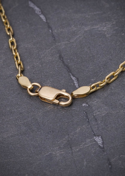 Cadena lucky clover piedra blanca 20.25gr / Largo 60cm / Oro Amarillo italy cte M