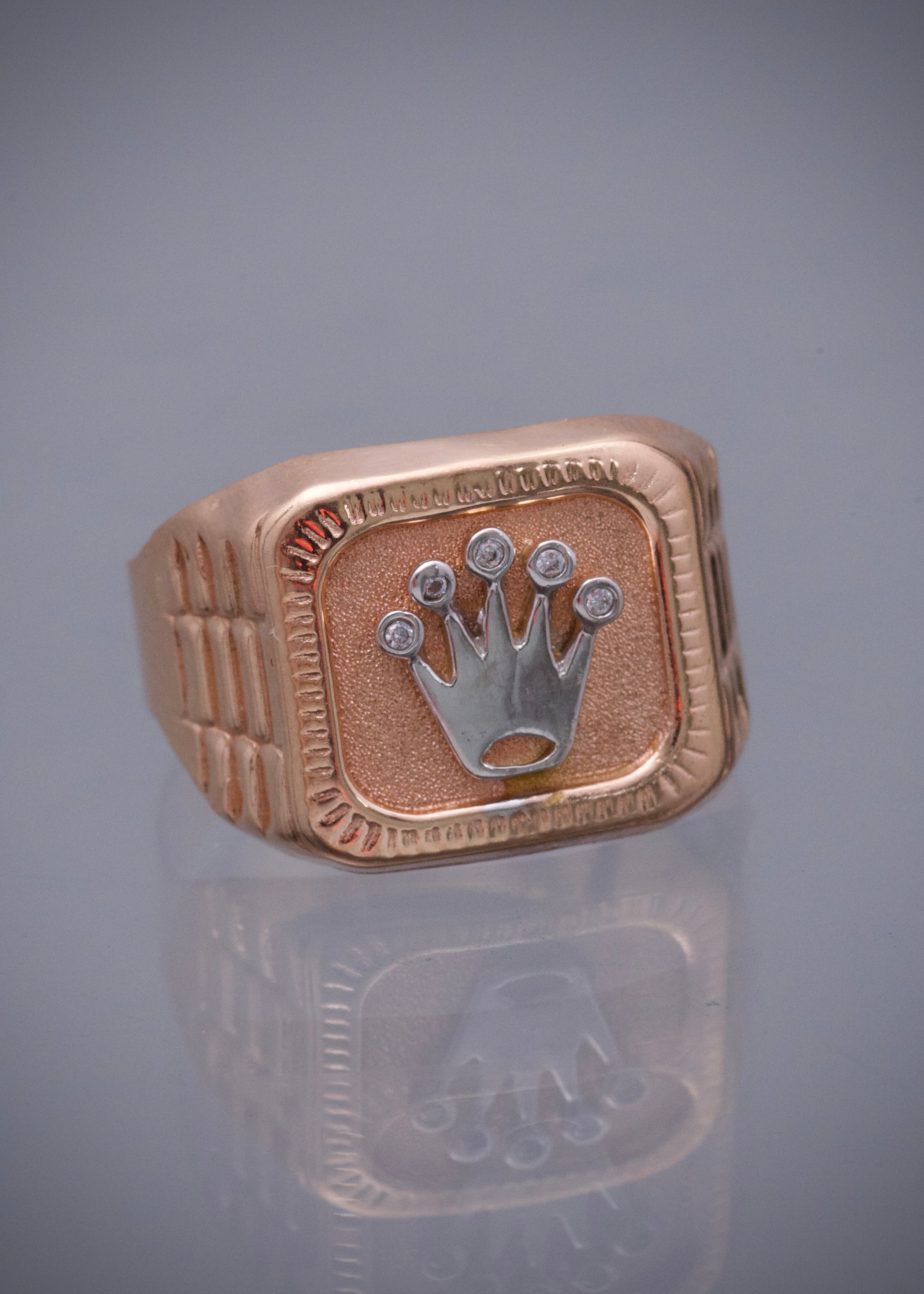 Anillo rx con swarovski blanco 3.55gr / TALLA 9 1/4 / Dos Oros Nac P