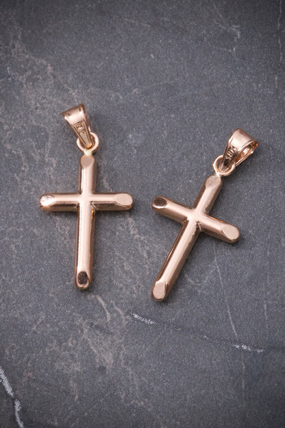Dije cruz lisa 0.7gr / Largo 2.9cm / Oro Rosado Nac B
