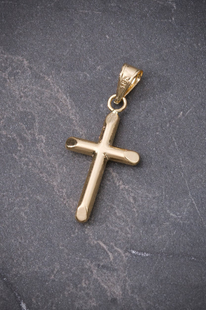 Dije de cruz lisa 0.5gr / Largo 2.5cm / Oro Amarillo Nac M