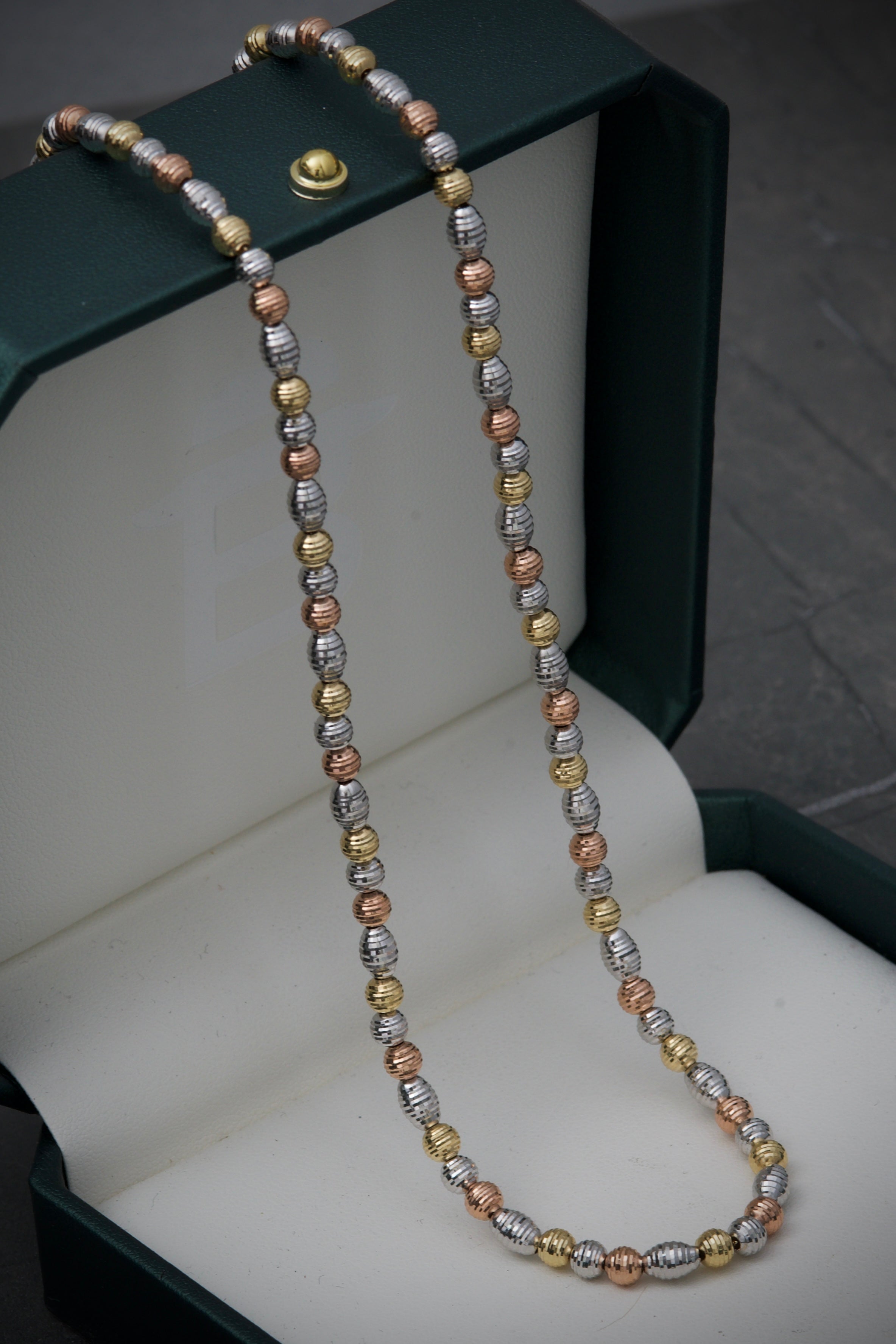 Cadena tejido rustico diamantado 10.45gr / Largo 40cm / Tres Oros italy +3 B