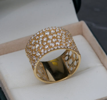 Anillo con swarovski blanco 6.15gr / Oro Amarillo Nac B