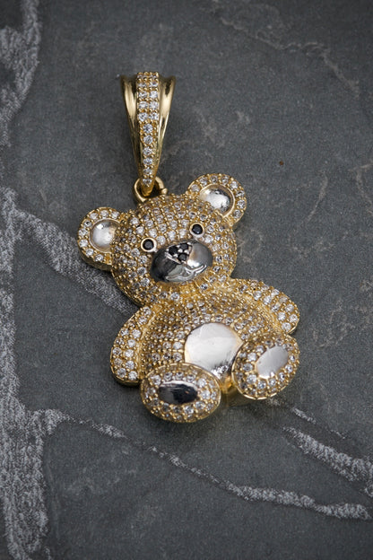 Dije oso  con swarovski blanco 7.2gr / 4cm / Oro Amarillo  Nac M