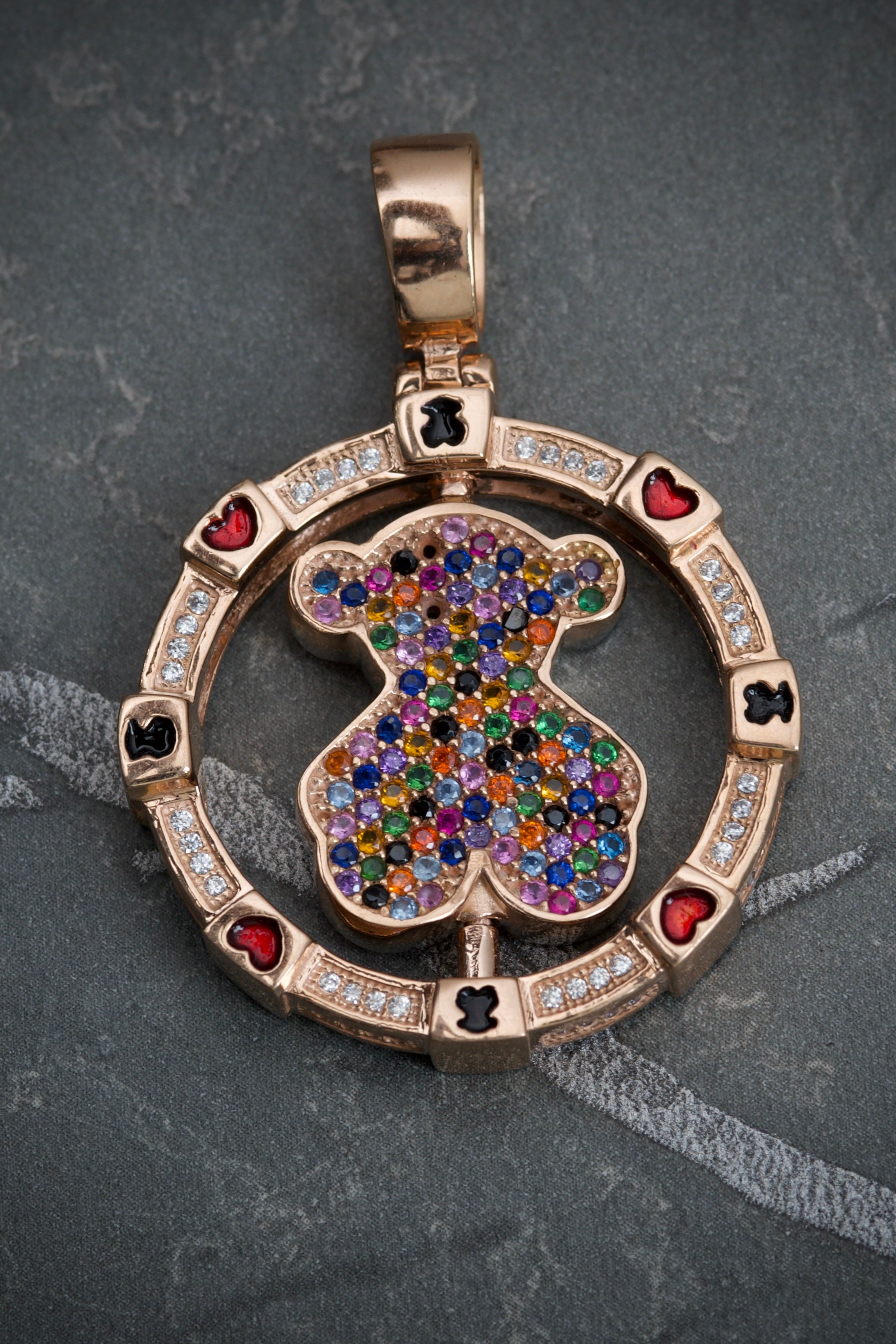 Dije de oso th giratorio 19.6gr / 4.5cm / Oro Rosado Nac M