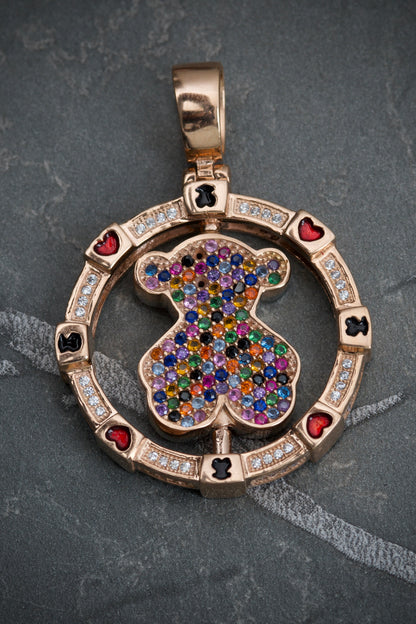 Dije de oso th giratorio 19.6gr / 4.5cm / Oro Rosado Nac M