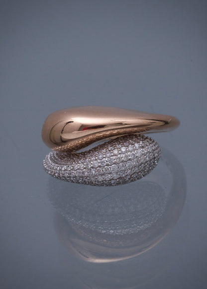Anillo con 137pts de diamantes 5.7gr / TALLA 7 / Oro Rosado Nac (Joya) P