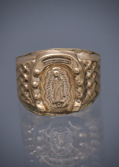 Anillo virgen de guadalupe 3.5gr / Talla 9 1/2 / Oro Amarillo Nac *